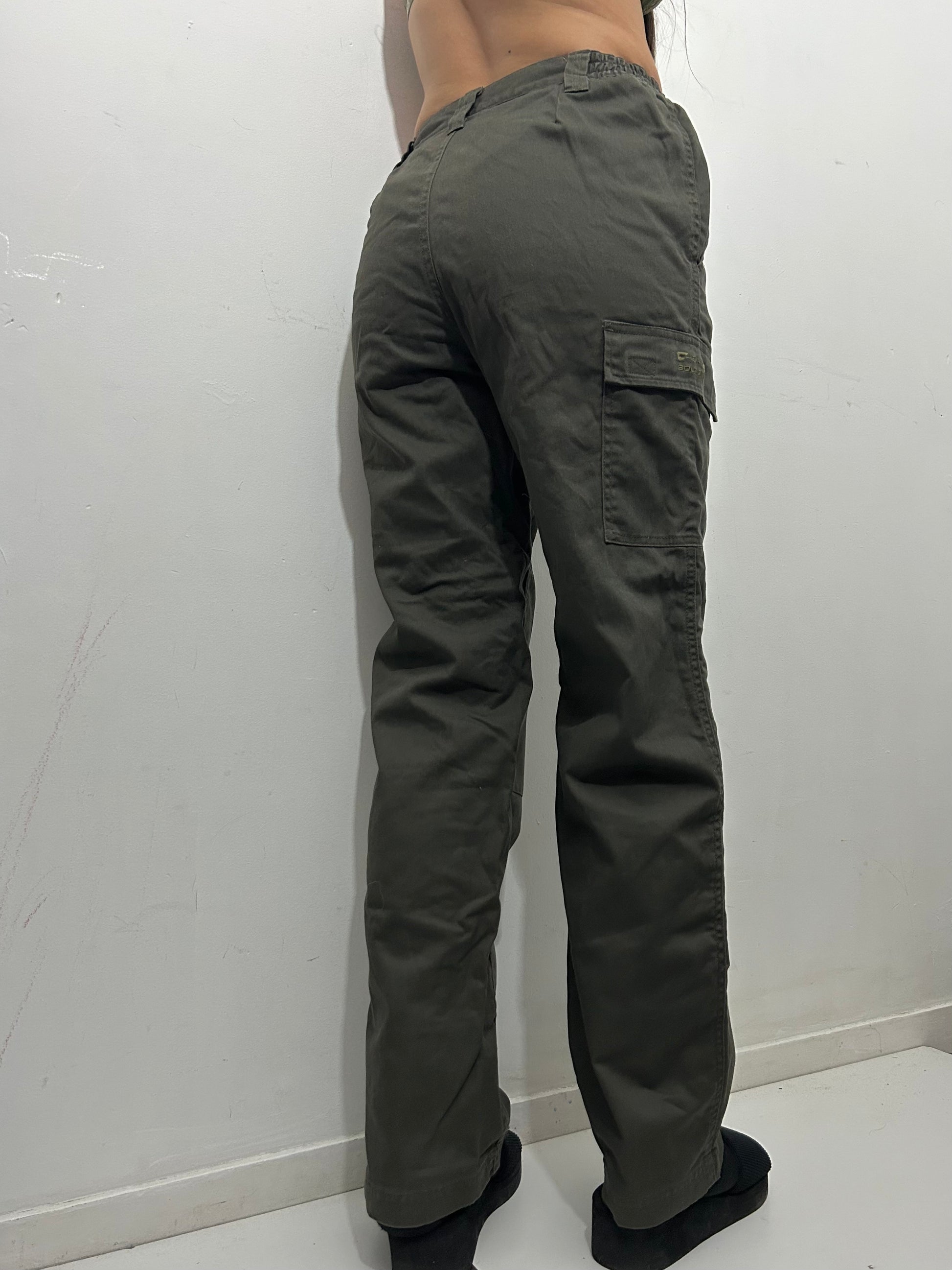 Khaki cargo 90s y2k vintage utility pants (S)