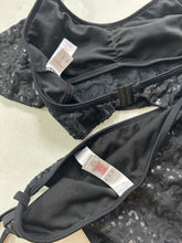 Load image into Gallery viewer, Black sequins bikini set