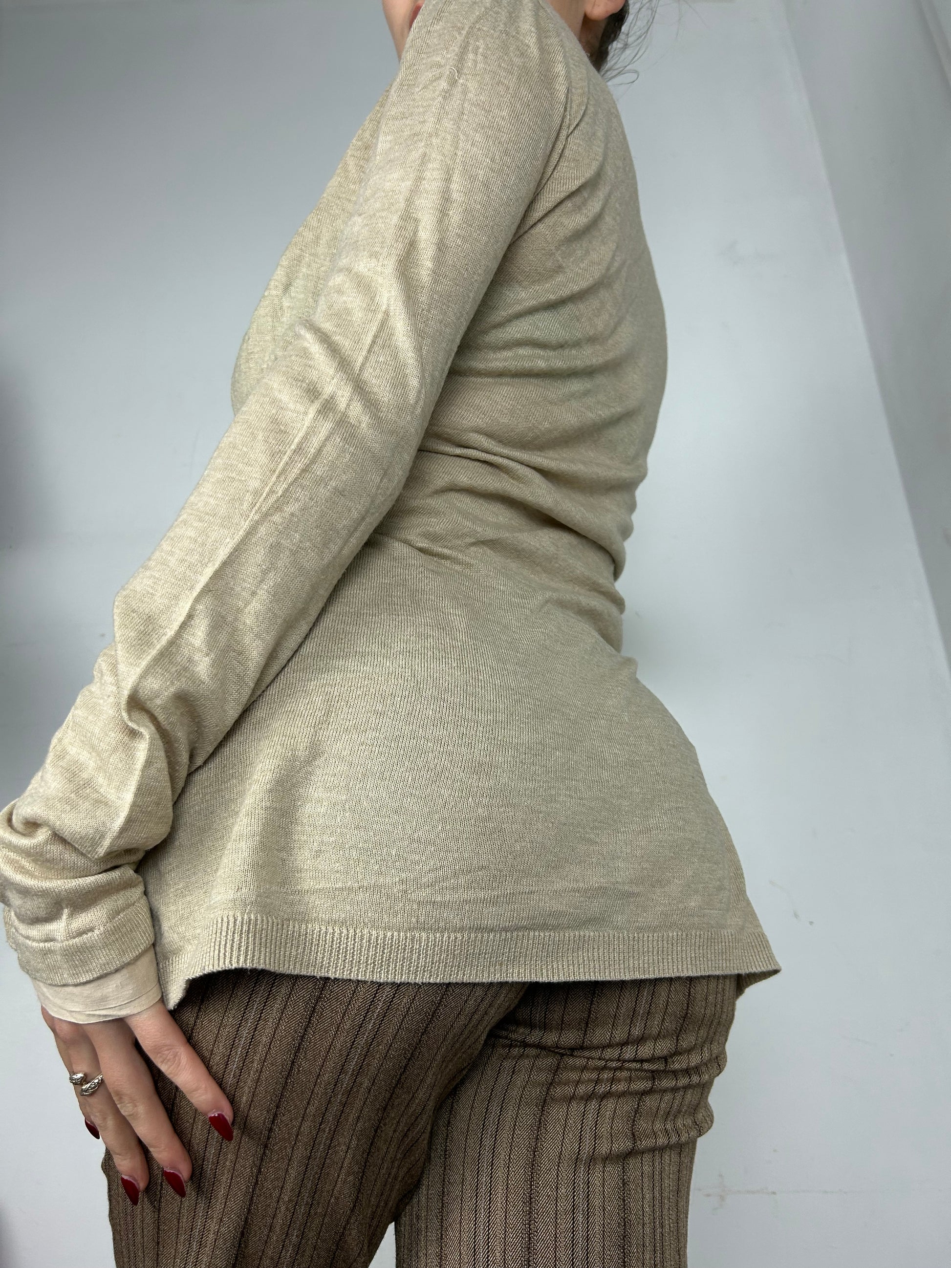 Beige cardigan jumper (M)