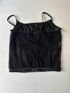 Black lace & silk see trough y2k vintage cami top  (S/M)