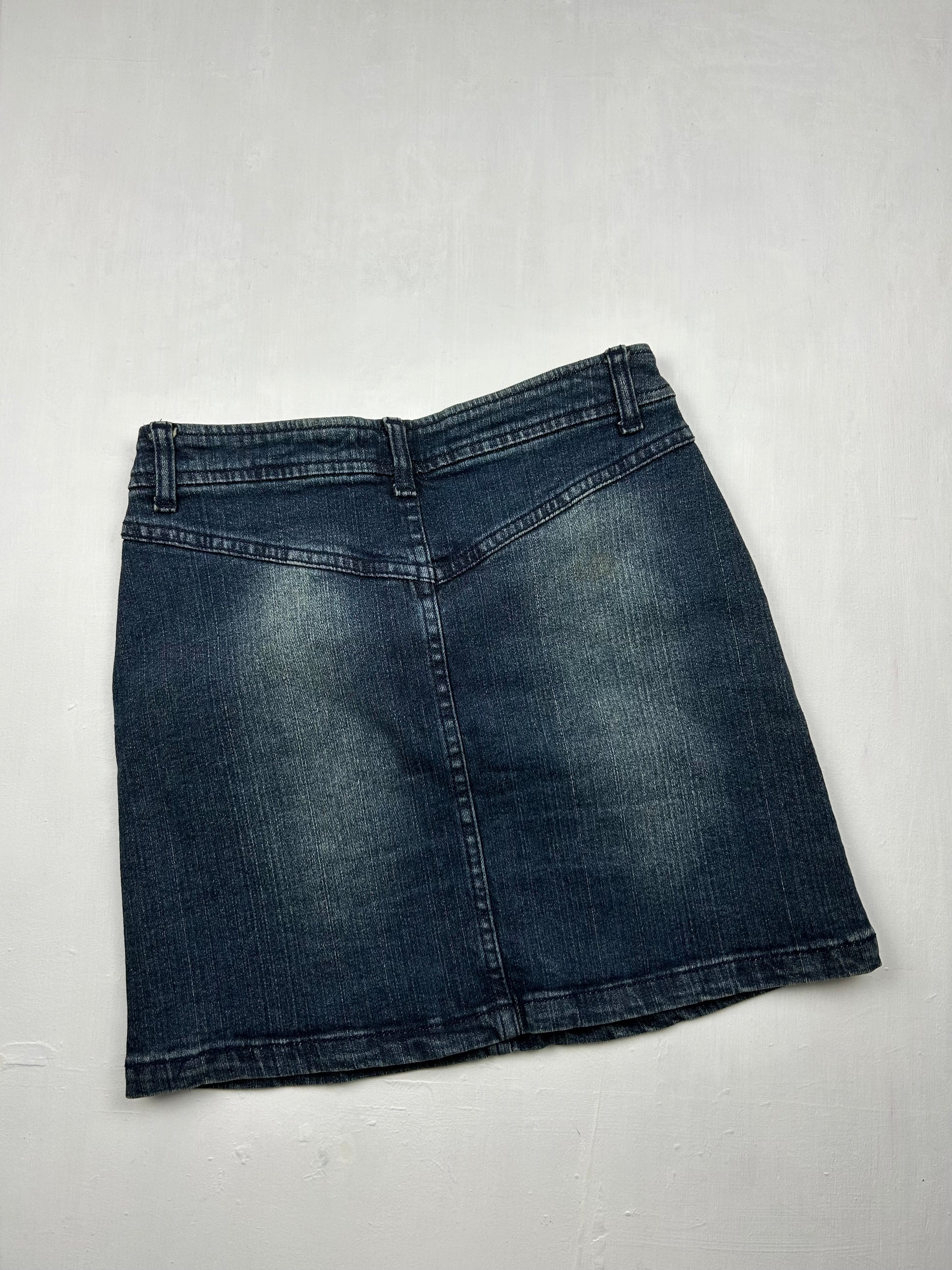 Blue denim belt skirt (S)