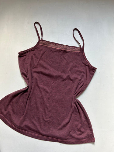 Mauve purple lace  stretchy cami top (M)