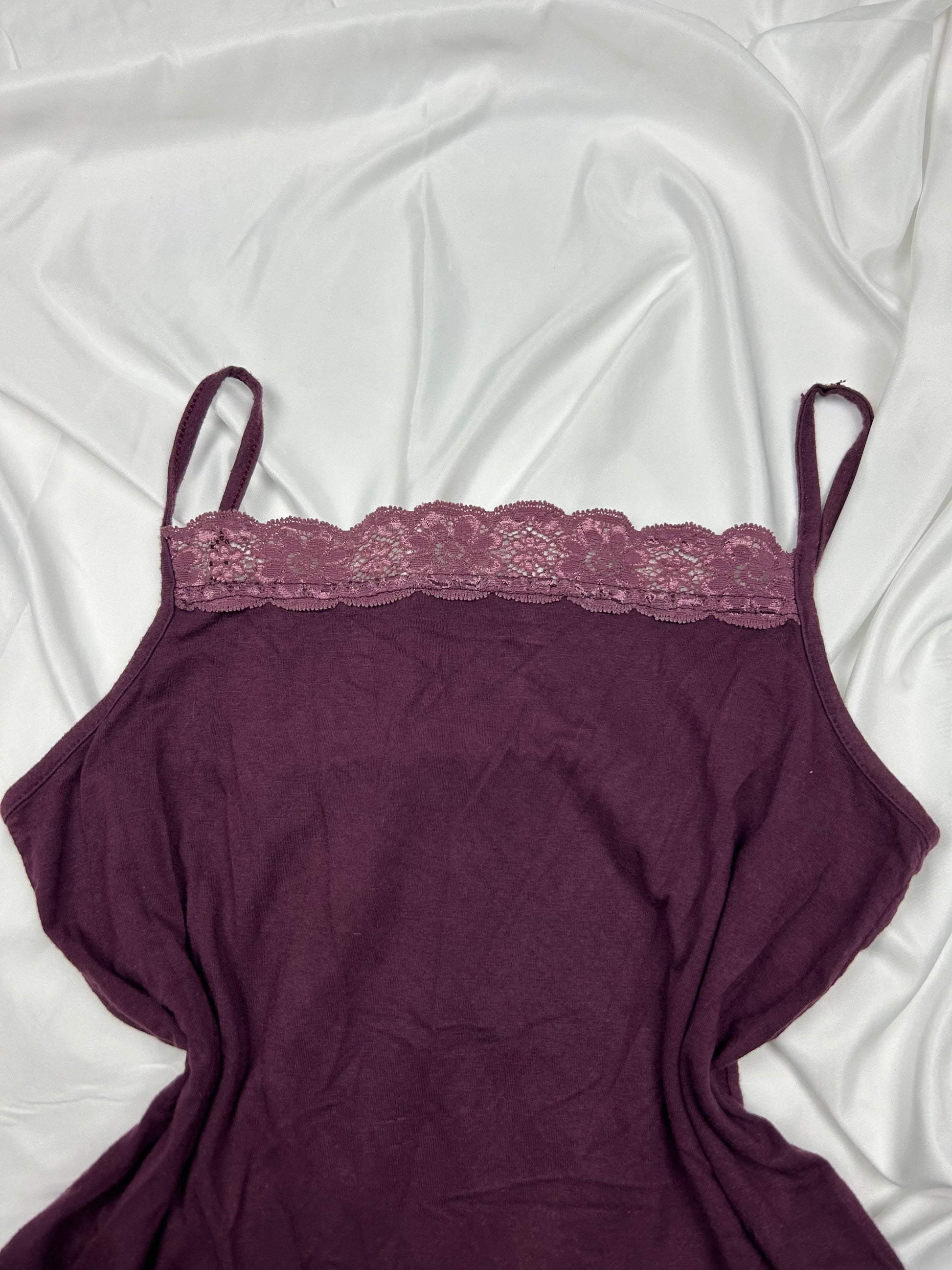 Purple lace detail cami top (S/M)