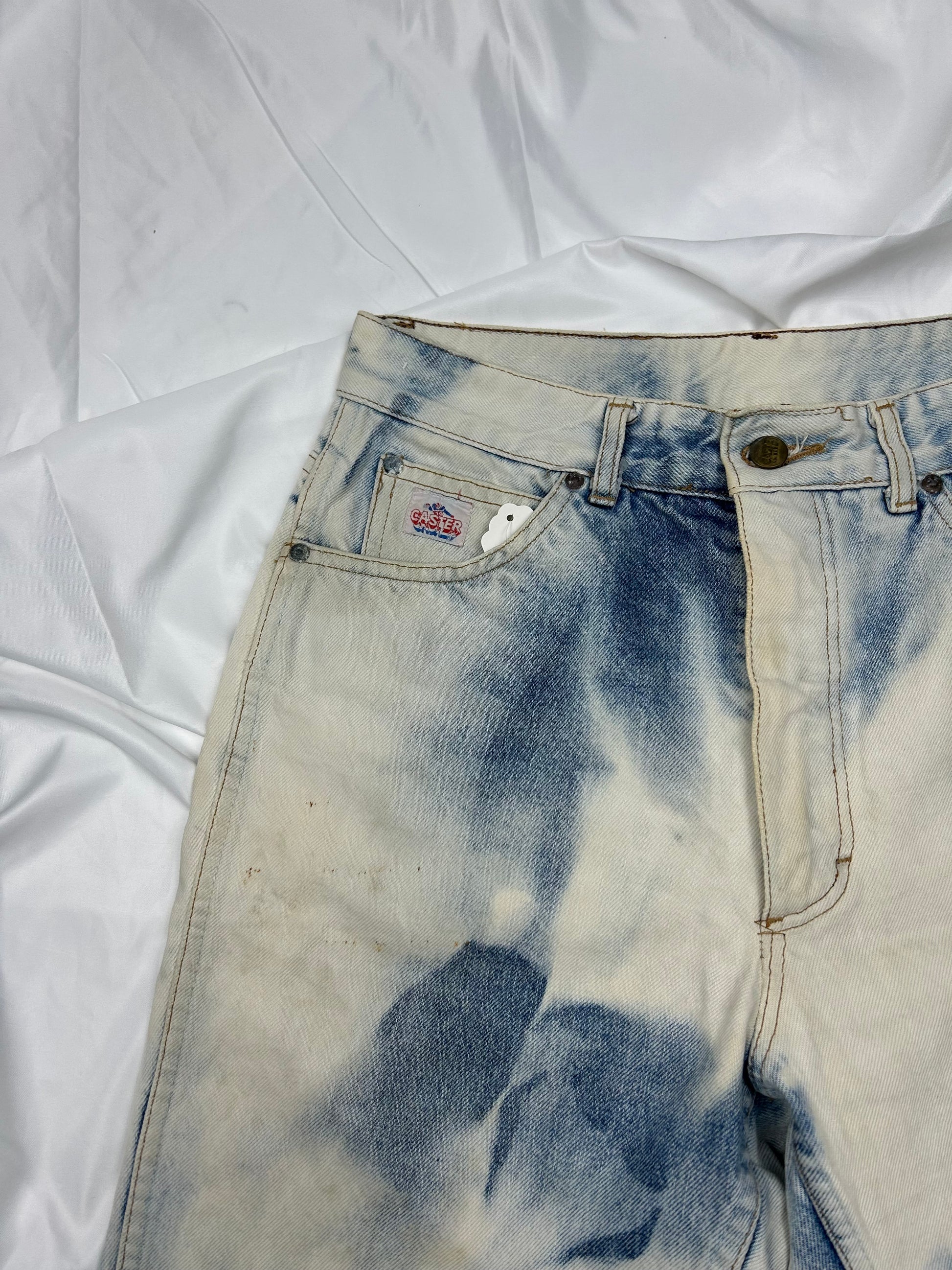 Washed denim mid short (M)