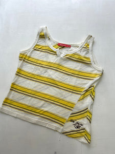 Striped yellow tank top 90s y2k vintage (L)