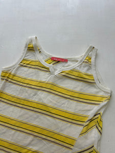 Striped yellow tank top 90s y2k vintage (L)