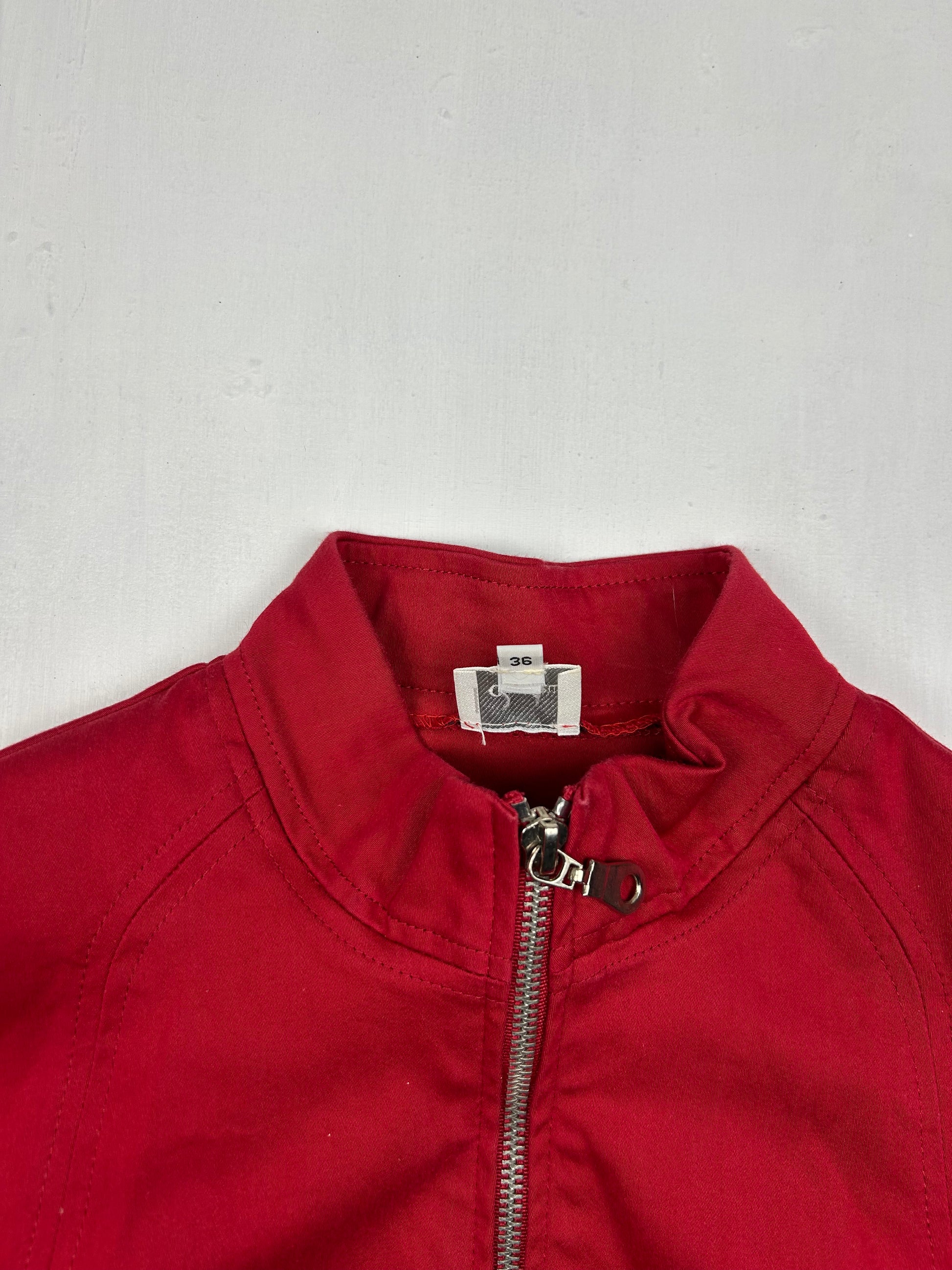 Red zip up biker jacket (S)