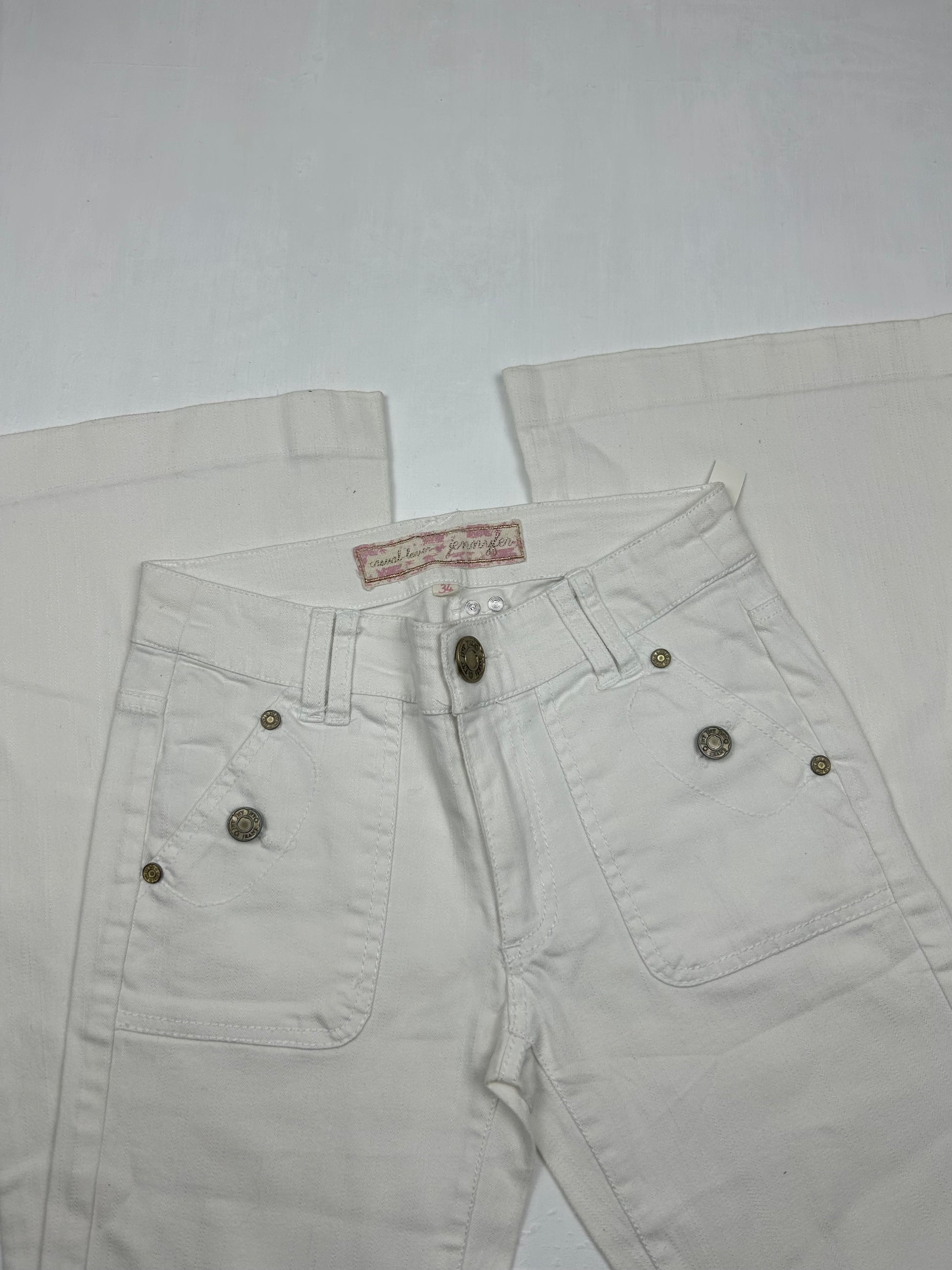 White stretchy bootcut/ flare denim pants (S)