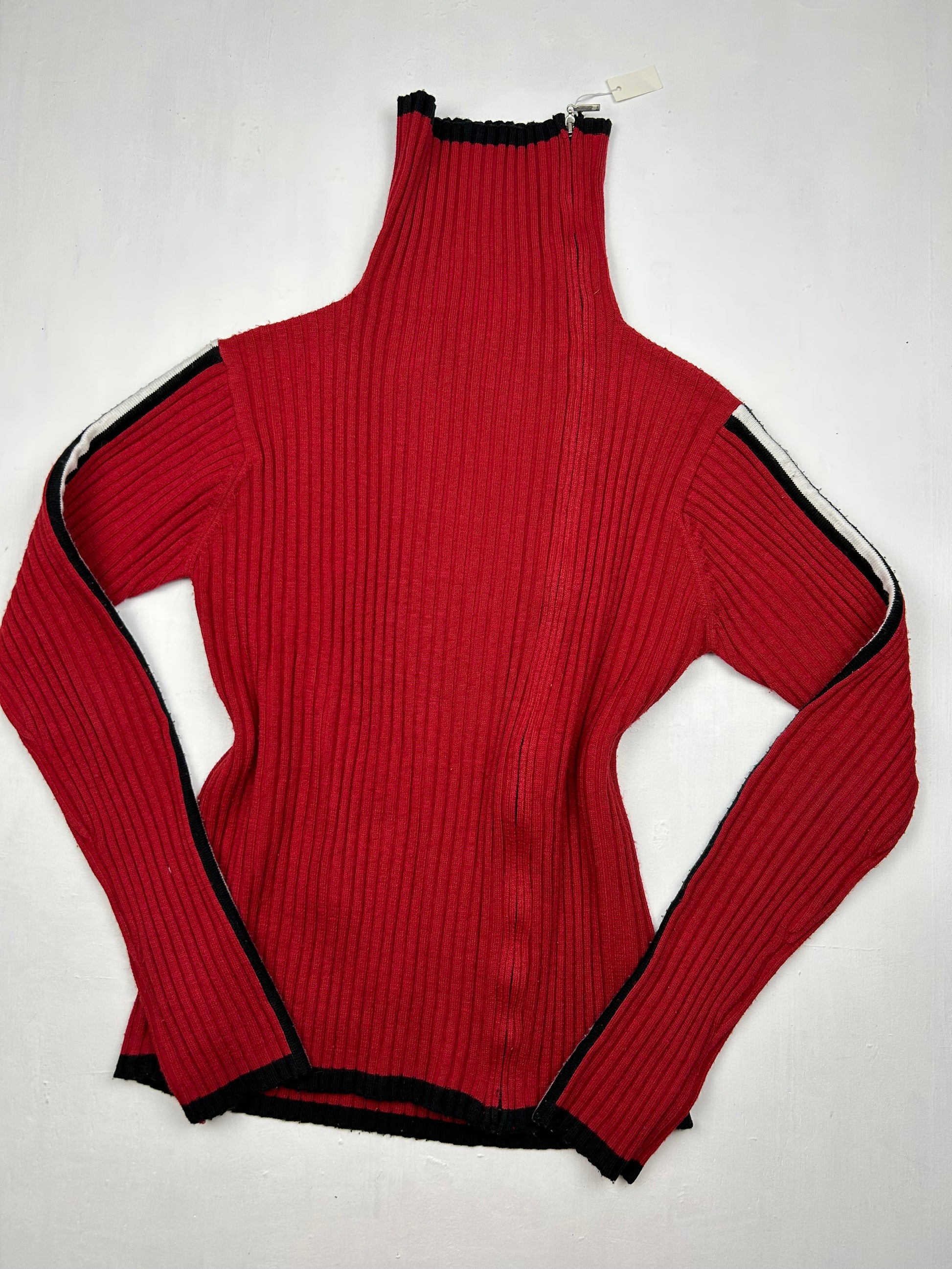 Red zip up turtleneck  jumper (S/M)