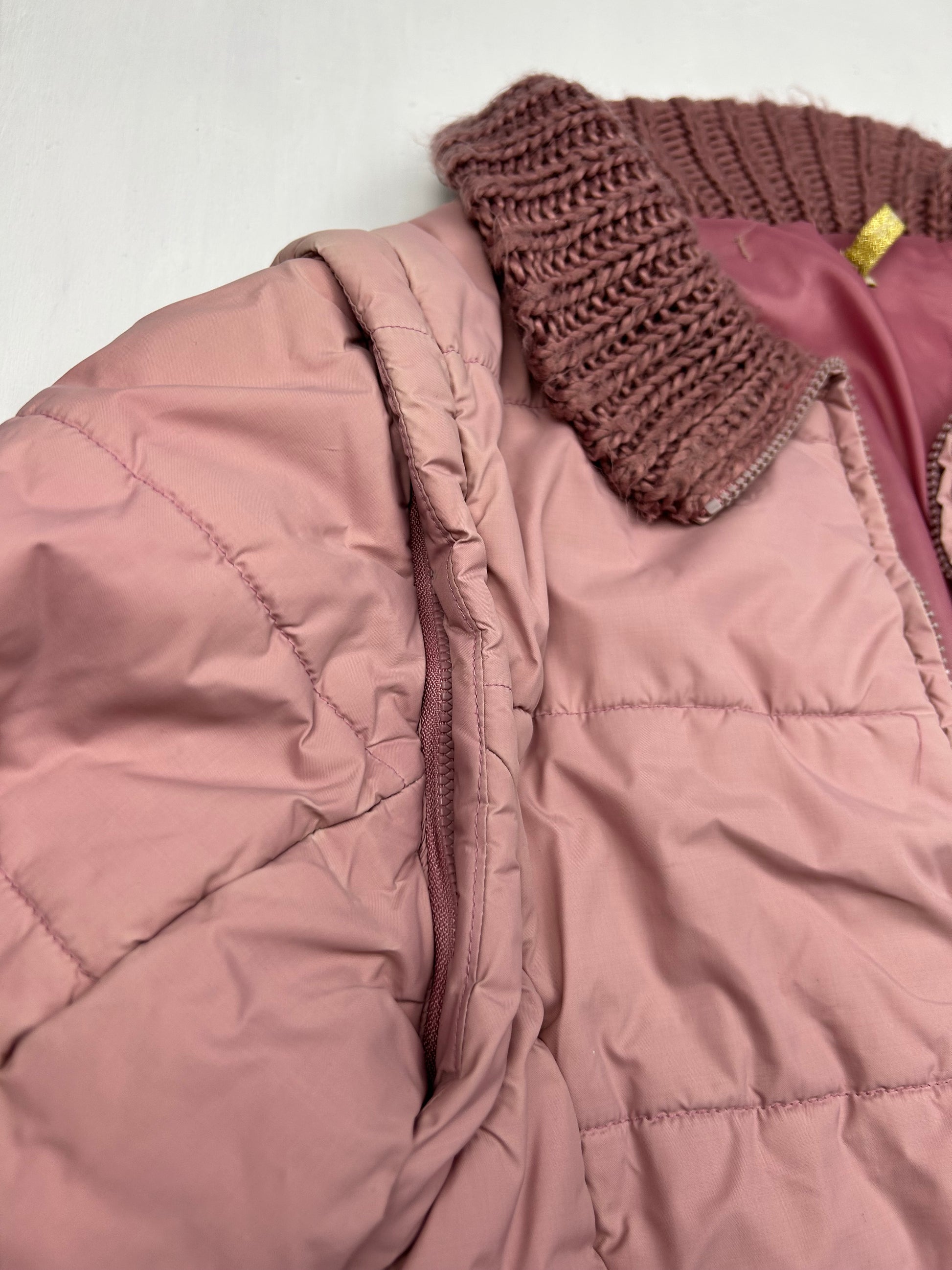 Pink 2 in 1 winter zip up puffer jacket (S/M)