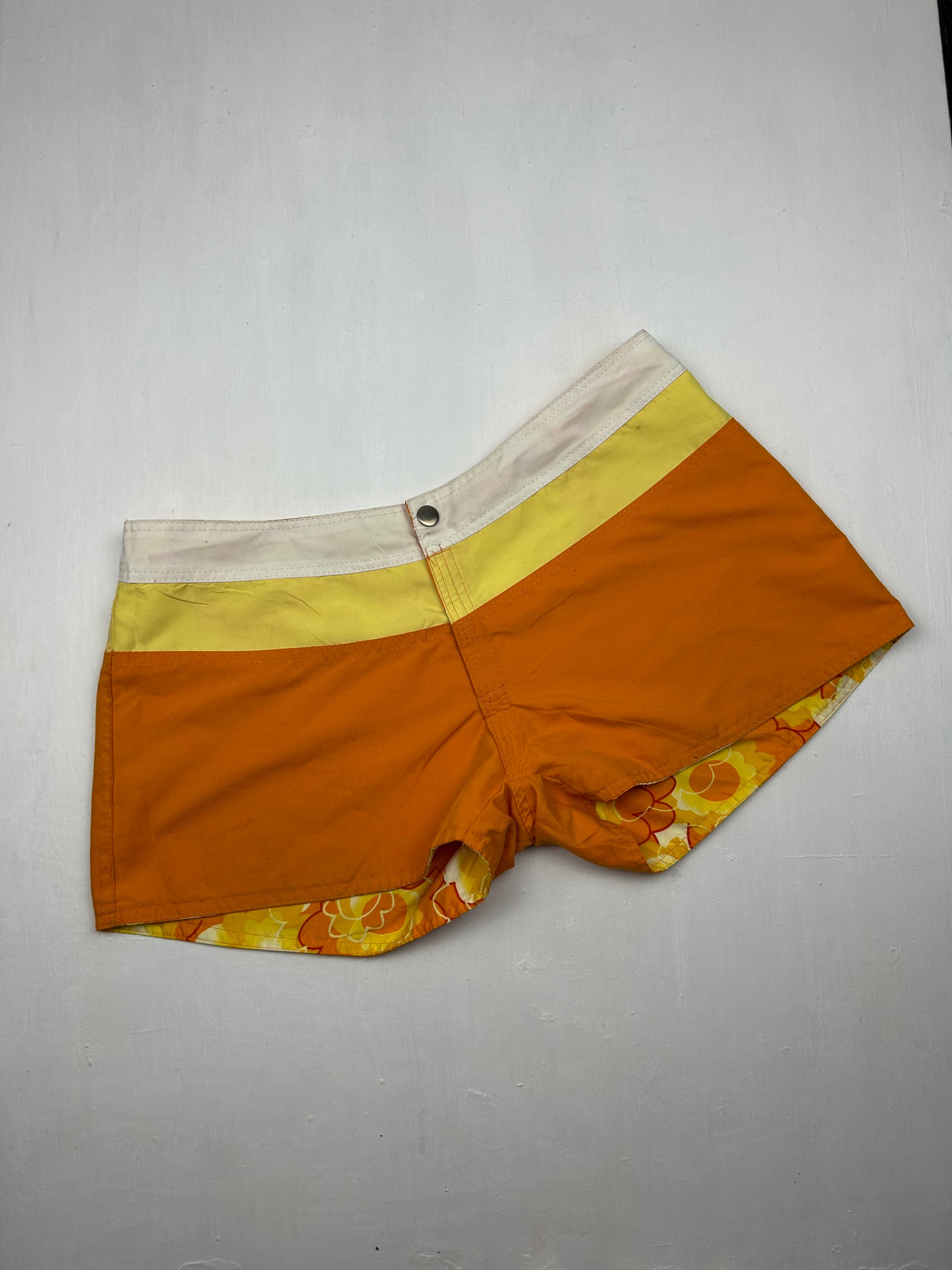 Orange reversible 2 in 1 beachwear mini short (S/M)