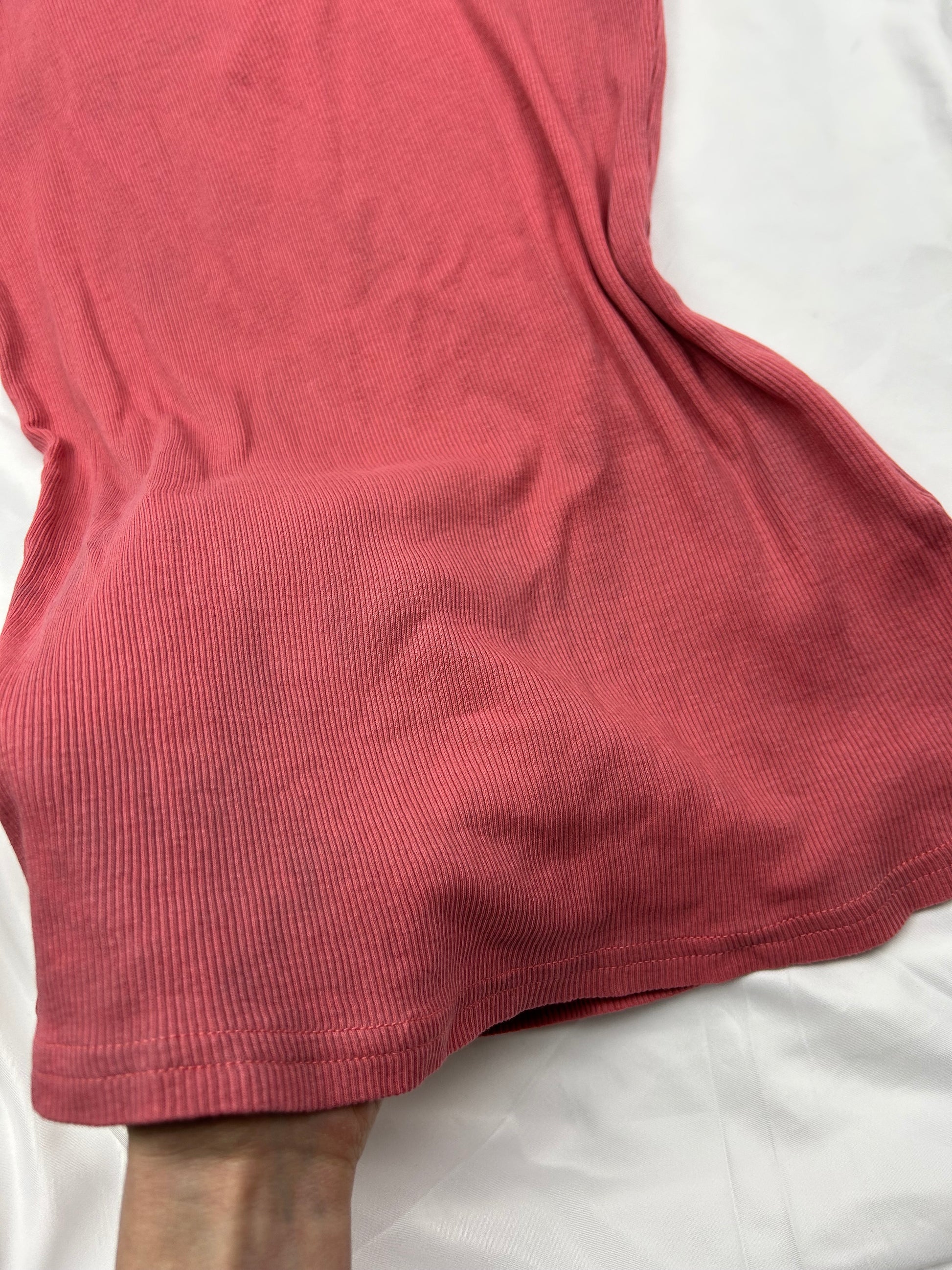 Pink stretchy lace straps cami top (S)