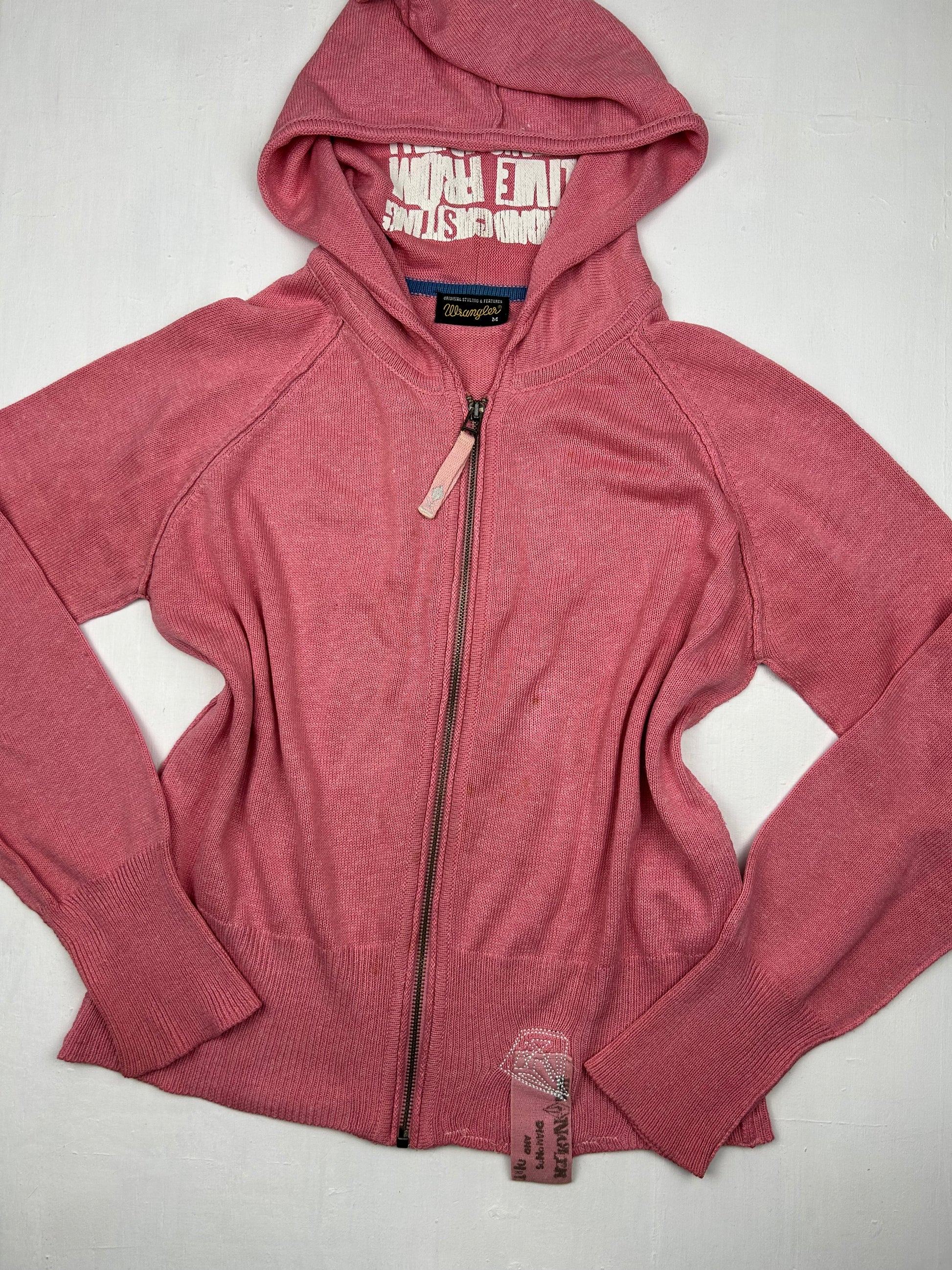 Pink zip up hoodie jumper (S)