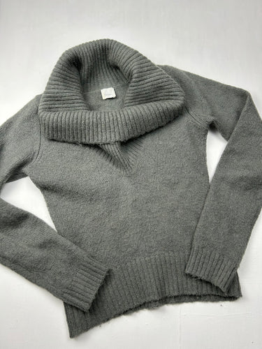 Khaki grey bardot neck jumper (S/M)