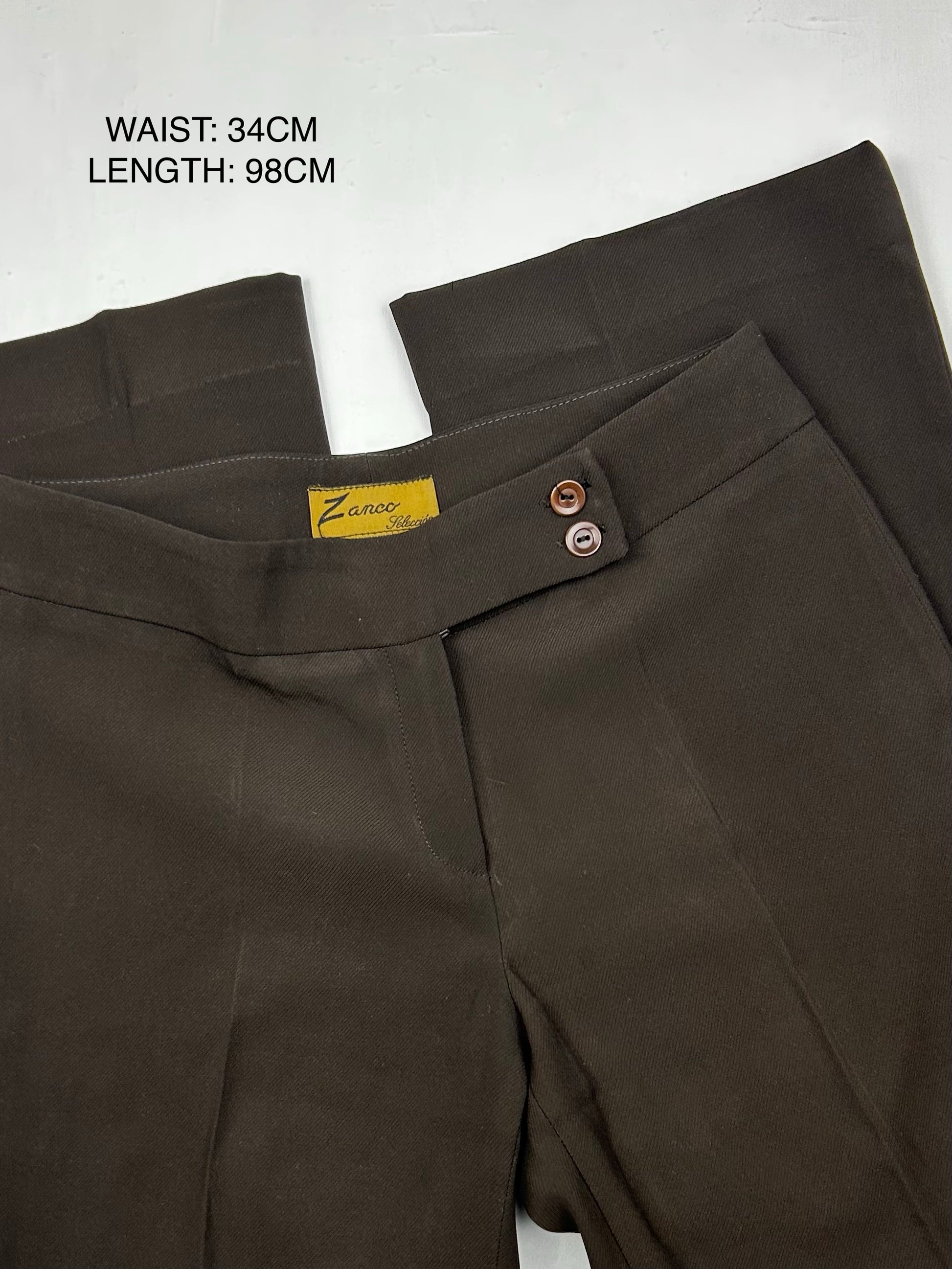 Brown low rise office bootcut pants (S)