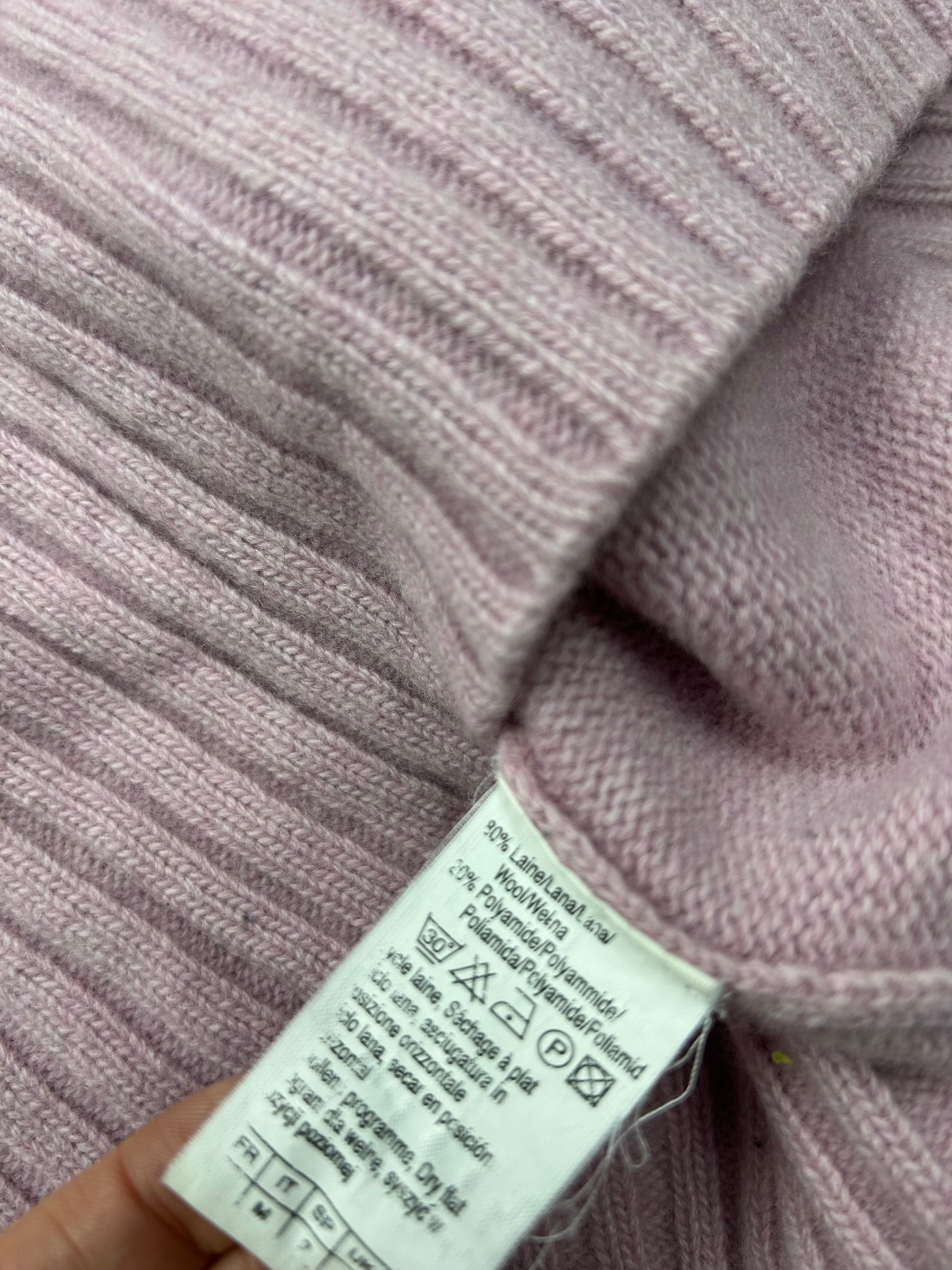 Pink round neck wool jumper (S/M)