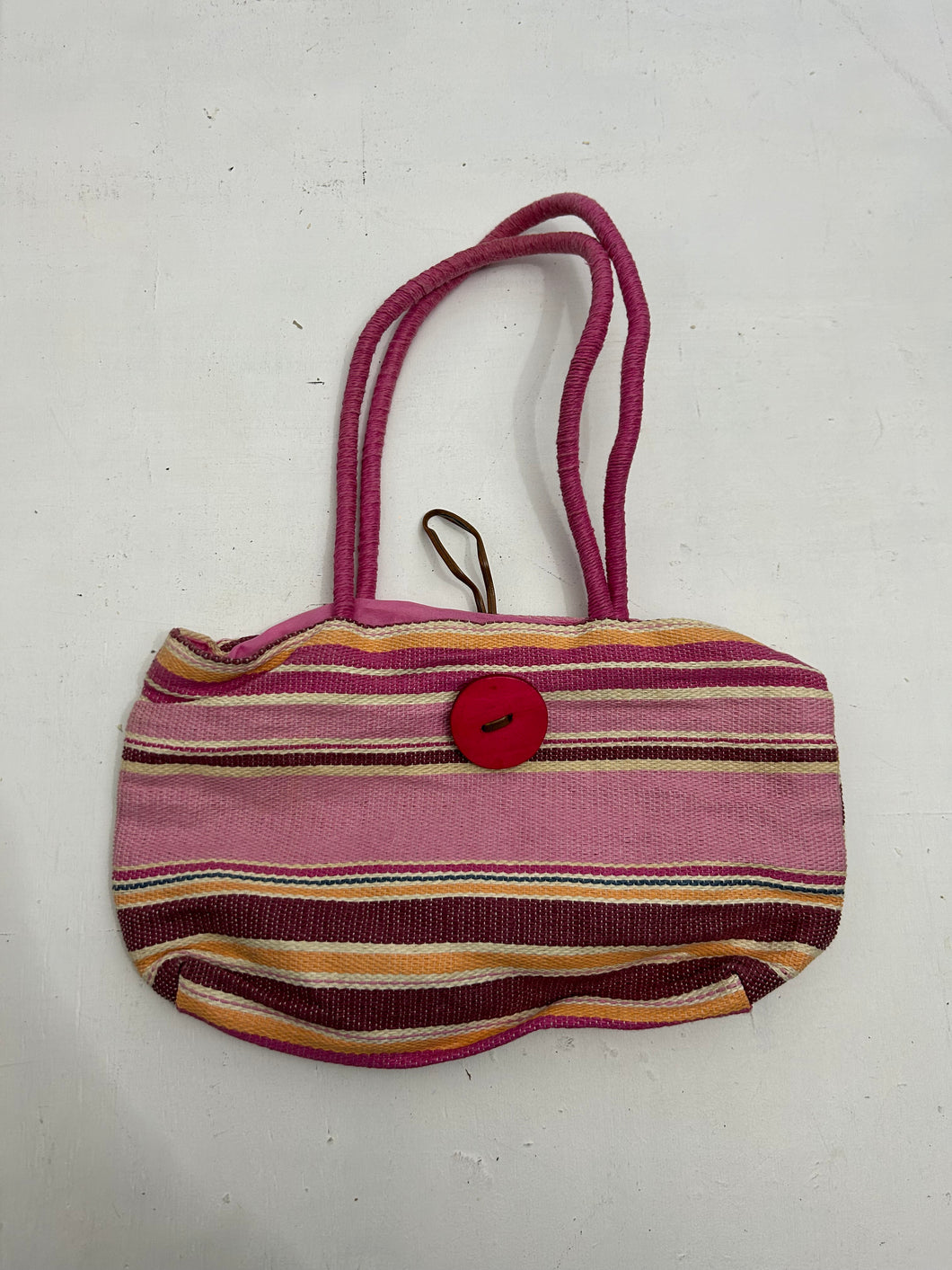 Pink striped small besace knitted shoulder bag y2k vintage