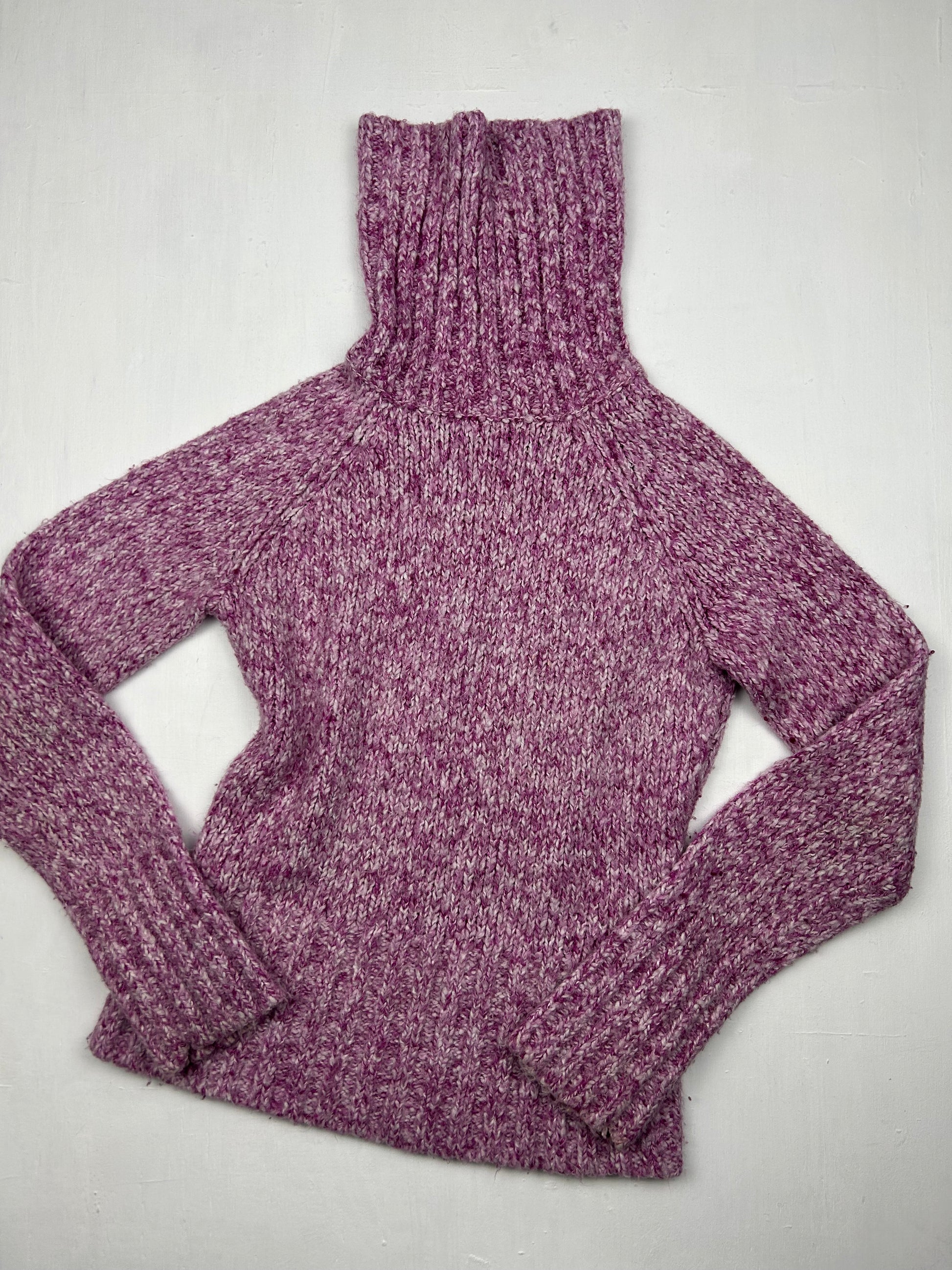 Purple turtleneck wool jumper (S)