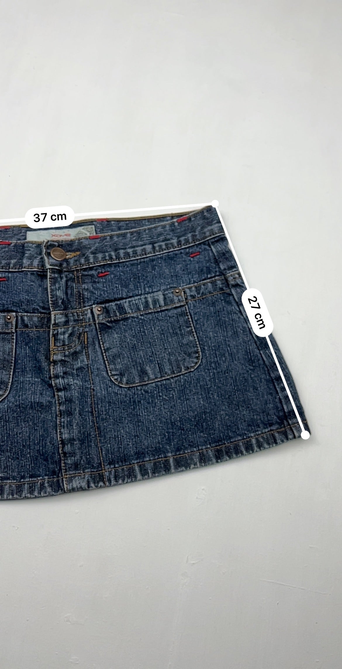 Navy denim mini skirt  (S/M)