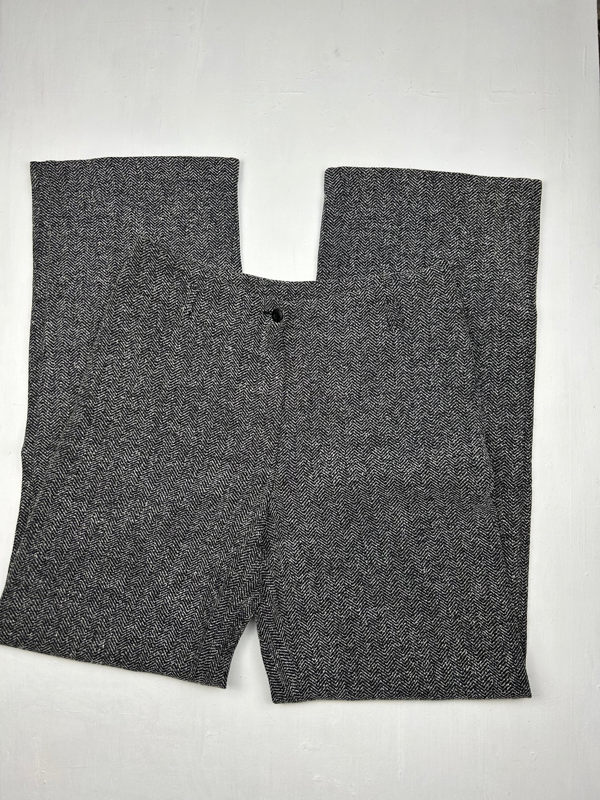 Grey baggy low rise office pants (S)