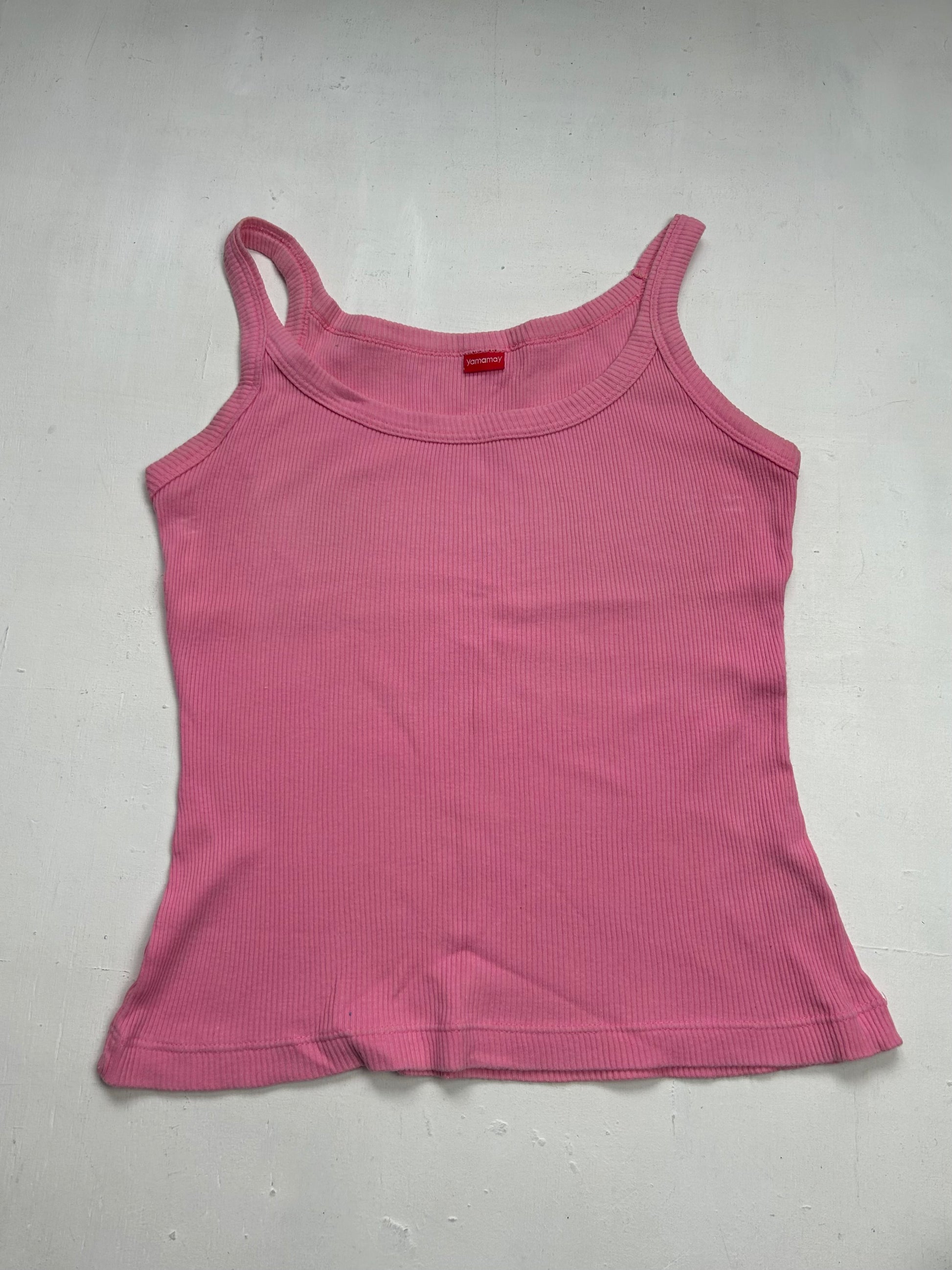 Baby pink ribbed  stretchy cami top (S)