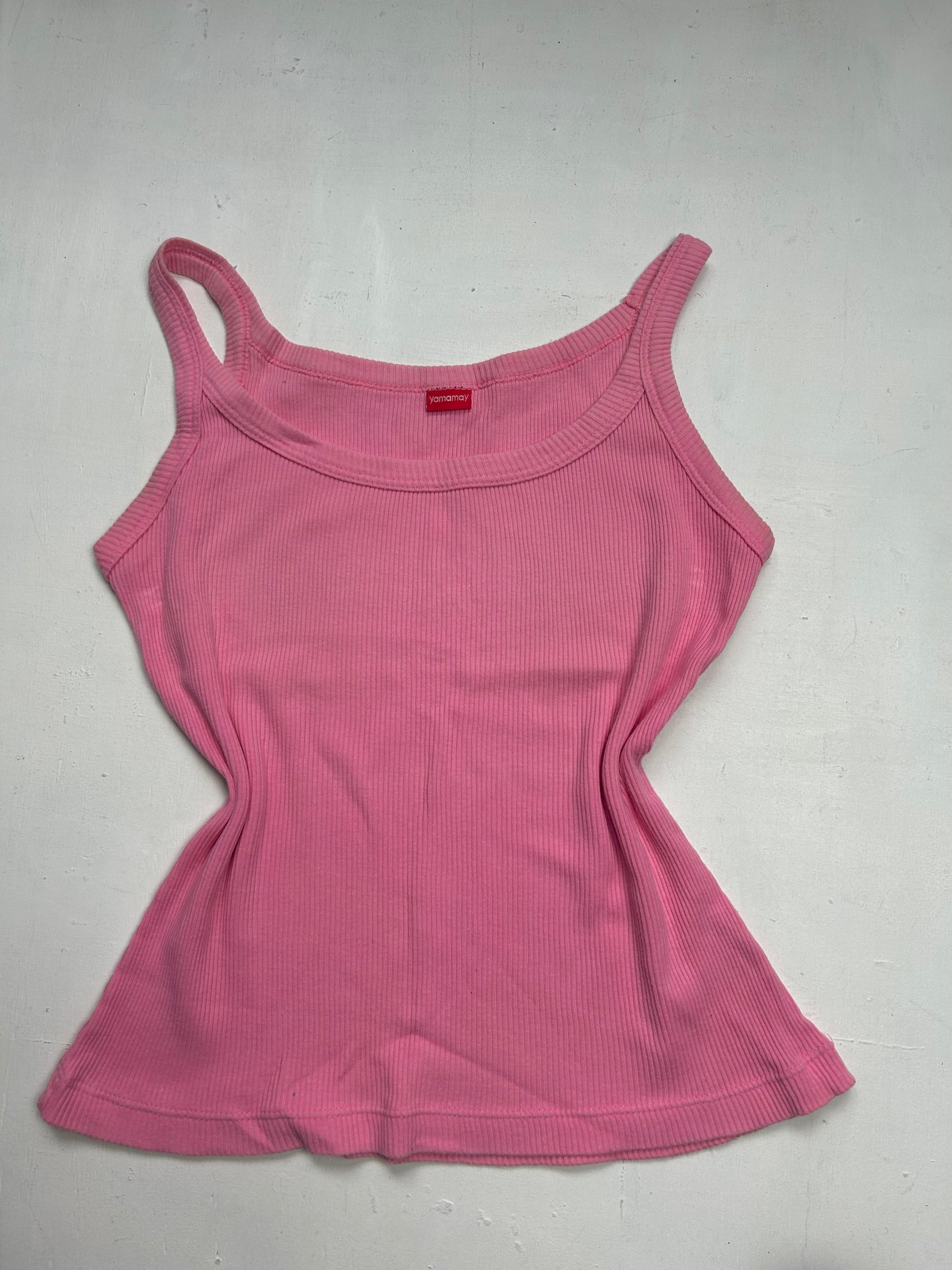 Baby pink ribbed  stretchy cami top (S)