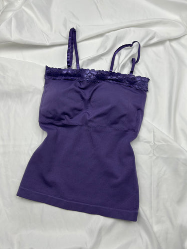 Purple padded lace cami top (XS)