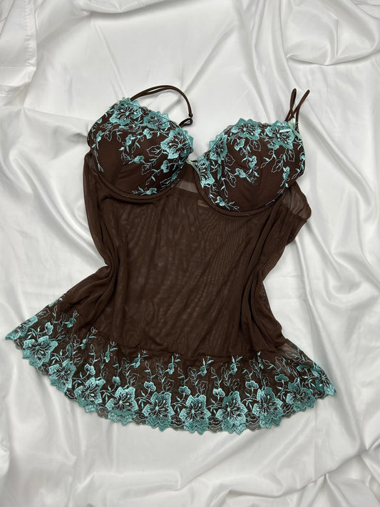 Brown babydoll cami top (95C)