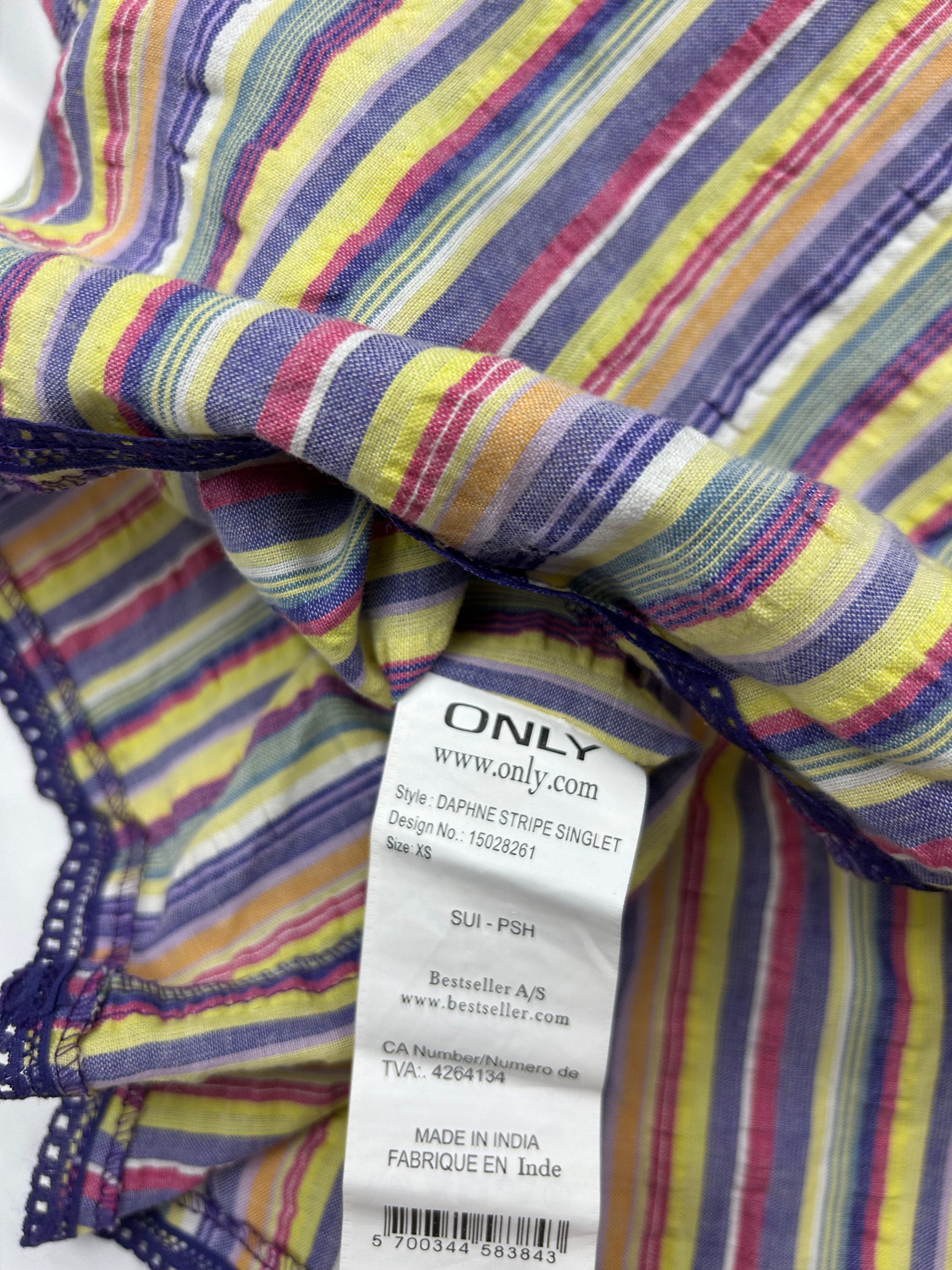 Multicolor striped cami top (S/M)