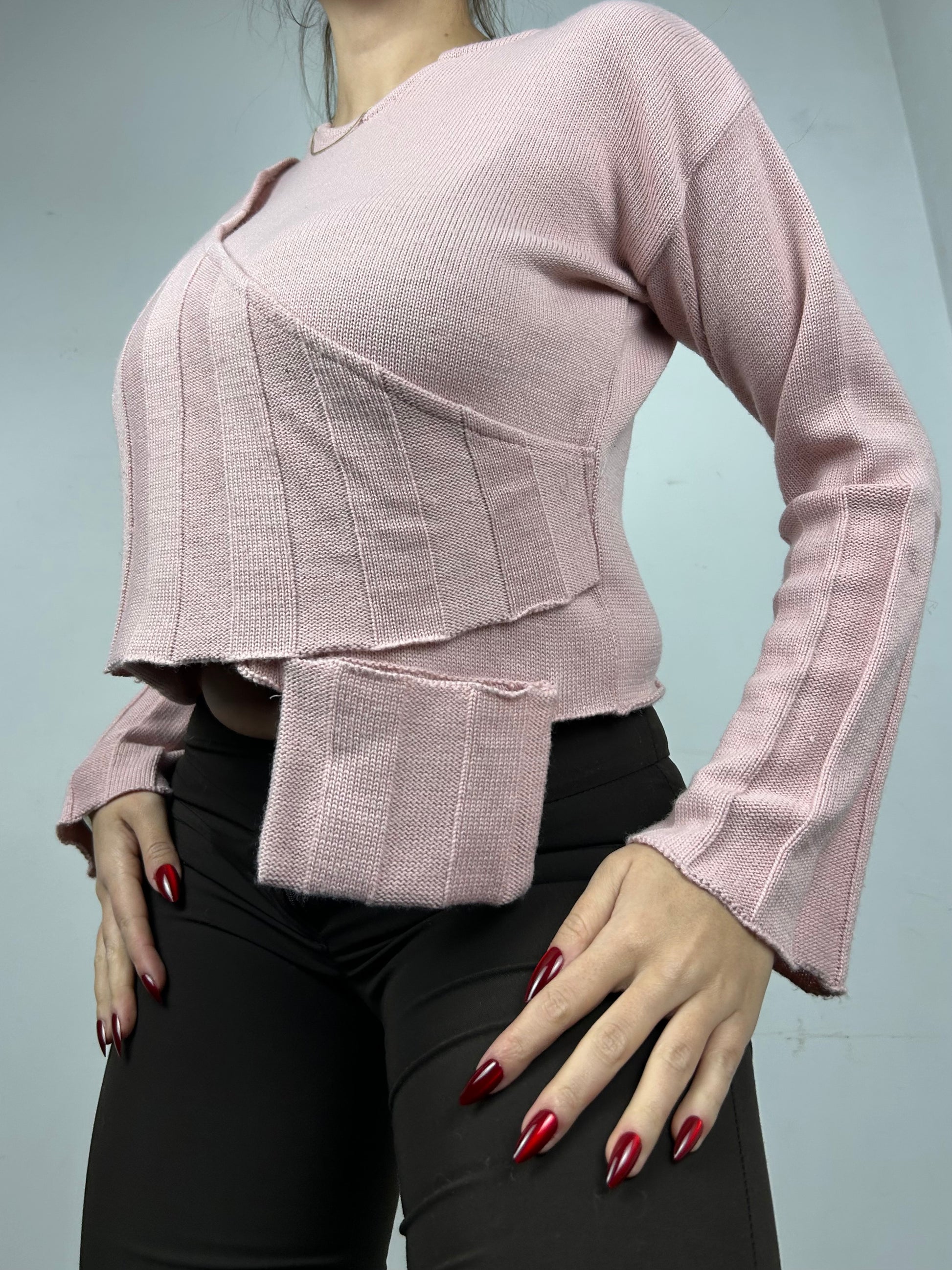 Pink pocket jumper (S/M)