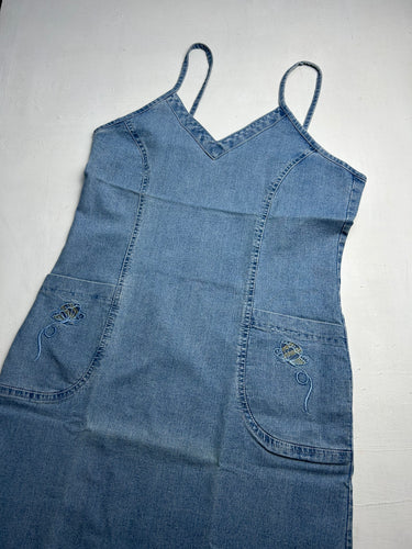 Denim jean blue Y2K vintage mini dress (S/M)
