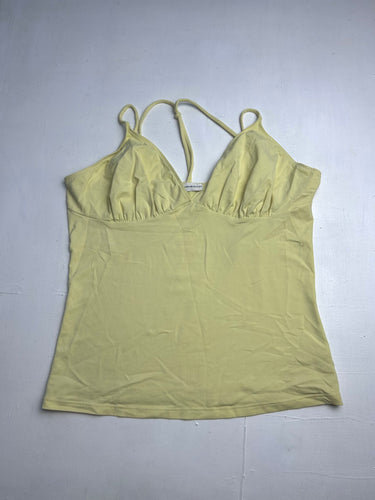 Yellow stretchy halter top 90s y2k vintage (M/L)