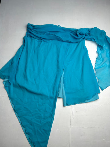 Mesh doubled asymmetric  blue mini / micro skirt 90s y2k vintage (S/M)