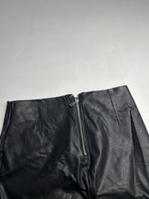 Load image into Gallery viewer, Black simili leather lace up mid skirt 90s y2k vintage (S)