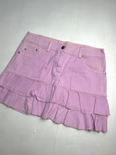 Load image into Gallery viewer, Baby pink low rise denim pleated mini skirt 90s y2k vintage (S)