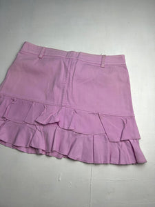 Baby pink low rise denim pleated mini skirt 90s y2k vintage (S)