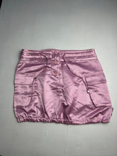 Load image into Gallery viewer, Silk effect baby pink cargo mini / micro skirt 90s y2k vintage (S/M)