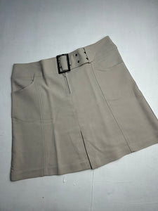 Beige office mini / micro skirt with removable belt 90s y2k vintage (S/M)