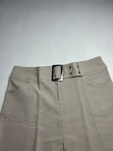 Beige office mini / micro skirt with removable belt 90s y2k vintage (S/M)