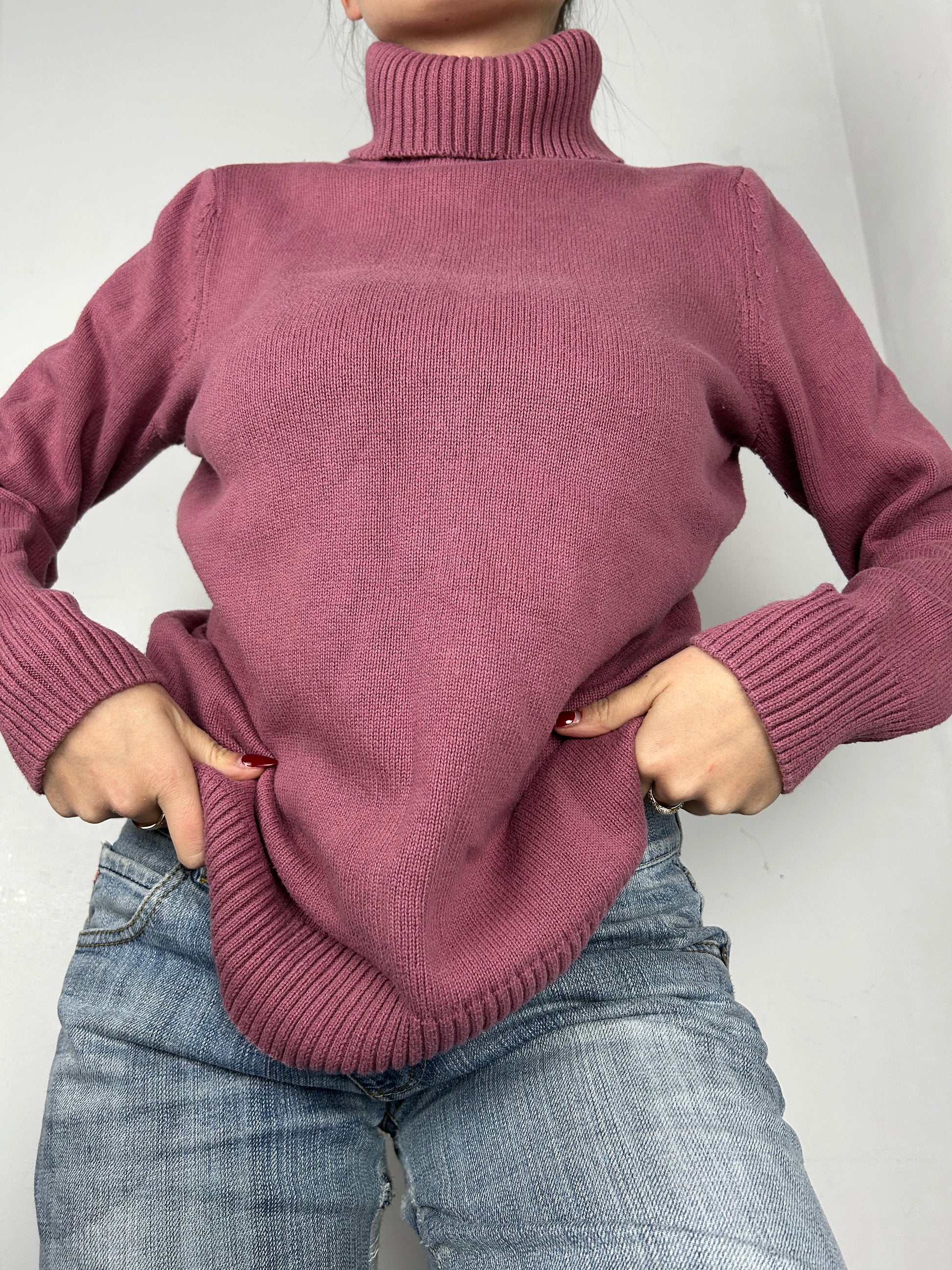 Purple turtleneck jumper (M)