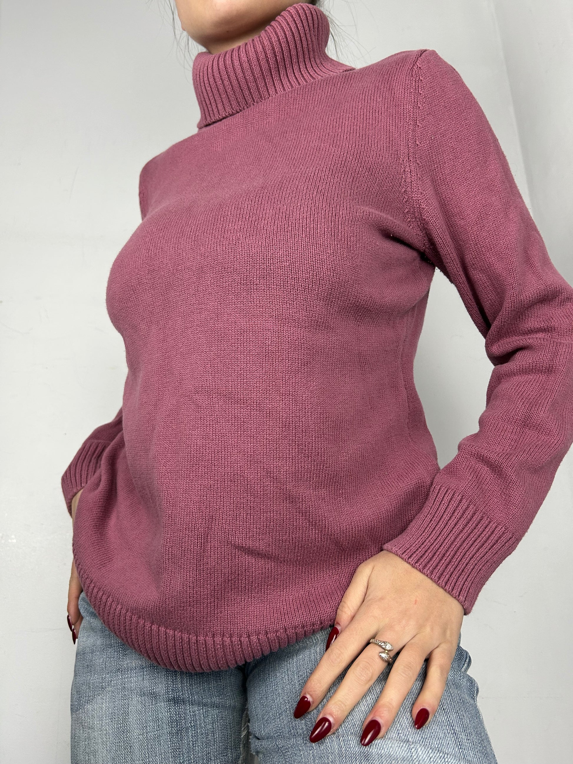 Purple turtleneck jumper (M)