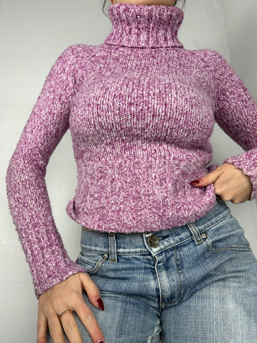 Purple turtleneck wool jumper (S)