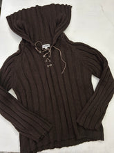 Load image into Gallery viewer, Brown lace up long sleeves knitted jumper y2k 90s vintage (S/M)