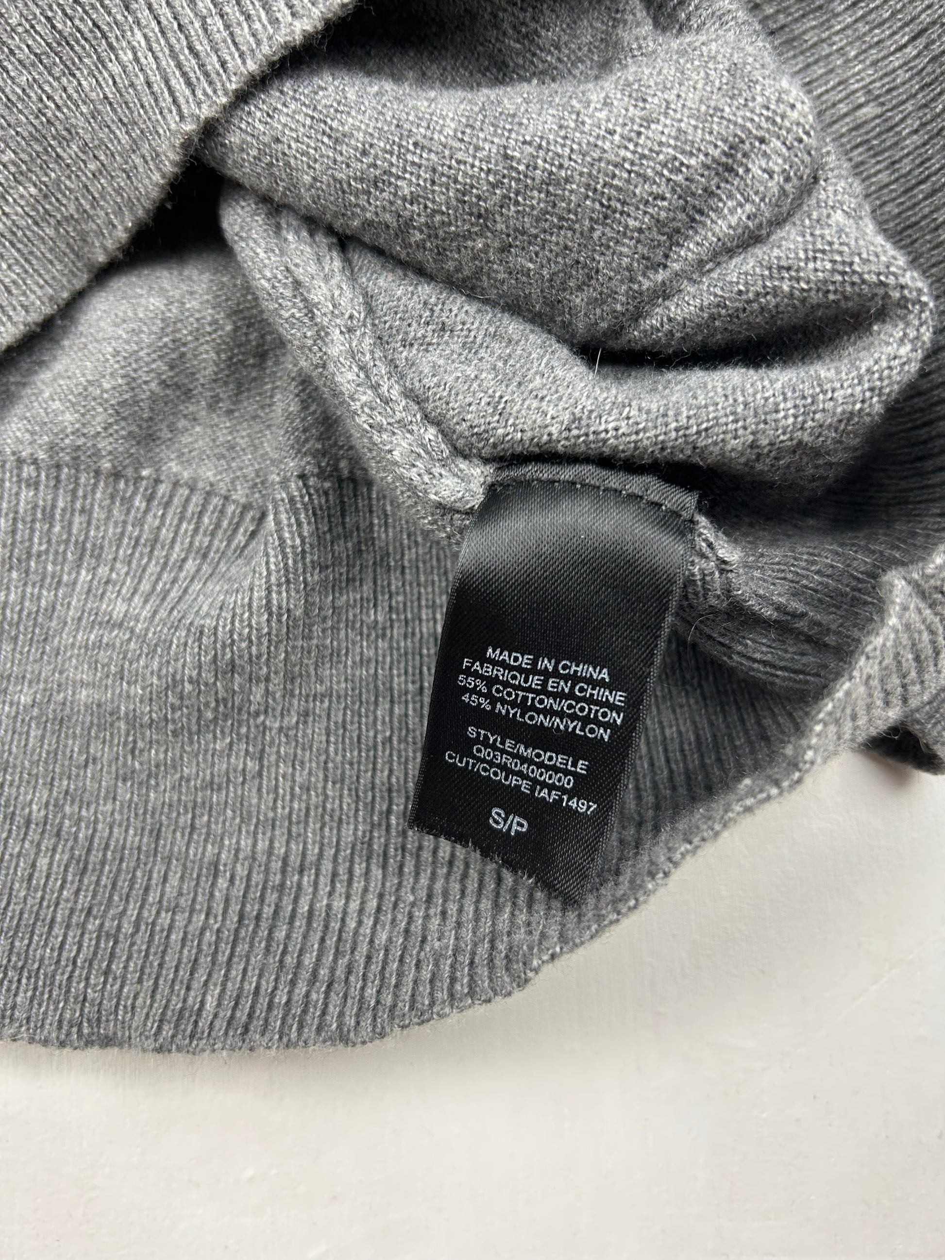 Grey zip up cotton hoodie (S)