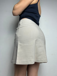 Beige office mini / micro skirt with removable belt 90s y2k vintage (S/M)