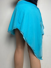 Load image into Gallery viewer, Mesh doubled asymmetric  blue mini / micro skirt 90s y2k vintage (S/M)