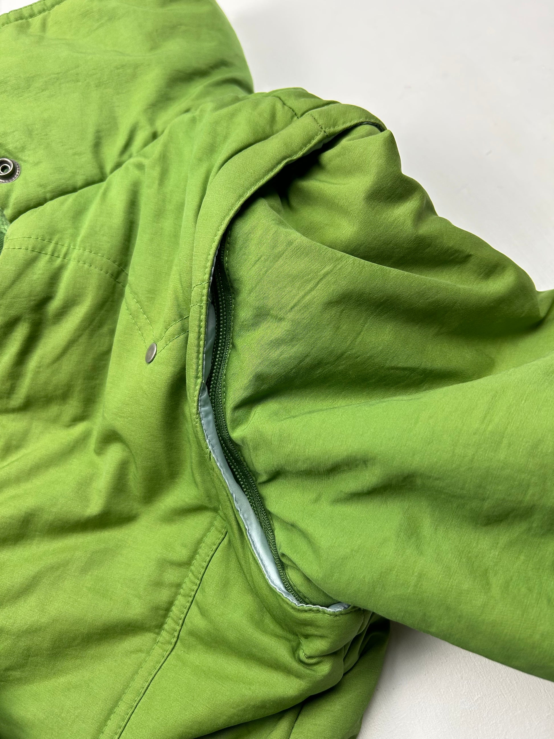 Green 2 in 1 sleeveless winter puffer jacket (S)