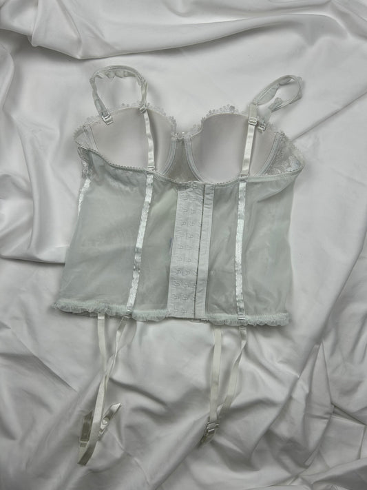 White mesh babydoll corset top (S)