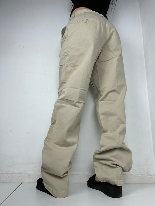 Cream beige baggy office pants (M/L)