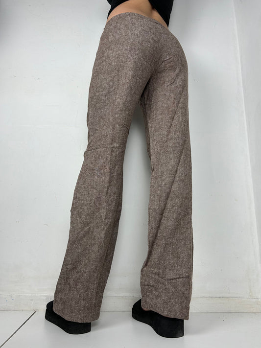 Beige low rise office bootcut pants (S)